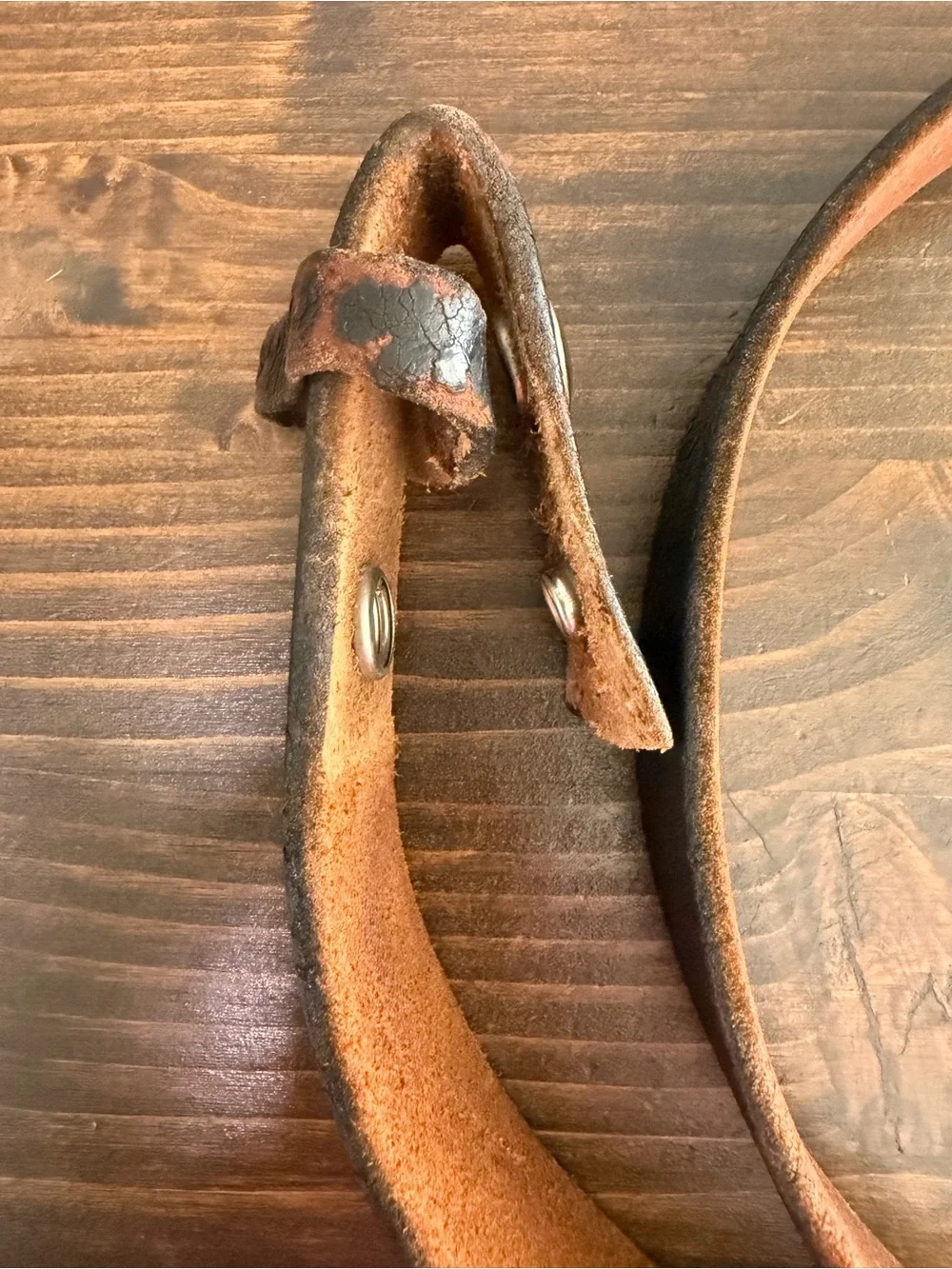 Vintage Brown Leather Men's Belt Strap Unbranded